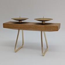 Duo-Leuchter Kerzenhalter für 2 Stumpenkerzen Tischleuchter Holz Kerzenständer