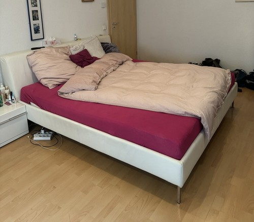 Lederbett weiß 180 200 whos - 180,