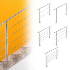 Geländer für Außen & Innen Stange Edelstahl Handlauf mit 0-5 Querstabhalter