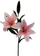 künstliche Lilie rosa 65cm Garten Bluetenzweig Kunstblume Sommerdeko