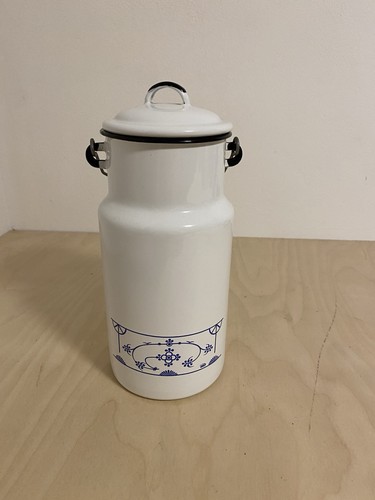 Emaille milchkanne weiß - emaille,