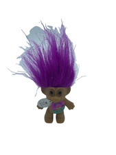 Russ Doll Troll lila Haare Trolle 1990 Vintage Retro