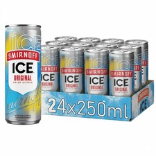 Smirnoff Ice Vodka - 24 x 0,25L Dosen - Crisp Citrus Zitrone Wodka, Lemon Citron