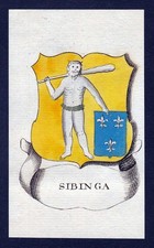 1800 Sibinga Wappen Adel coat of arms heraldry Heraldik Kupferstich engraving