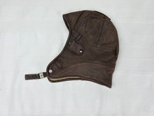 Alte Lederhaube Oldtimer Pilotenkappe Leder Cabrio Fliegerhaube Kappe M