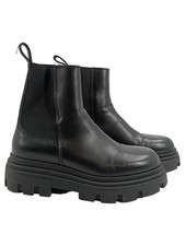 ZARA Chelsea Boots Plateau Stiefelette Damen Gr. 42 Schwarz Leder