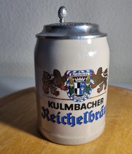 seltener alter Bierkrug mit Zinndeckel 🔥 Kulmbacher Reichelbräu 🔥 TOP s. Fotos