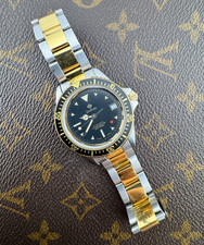 Zodiac Red Point Diver 200 Meter schwarzes Zifferblatt Automatik Kaliber Stahl-Gold
