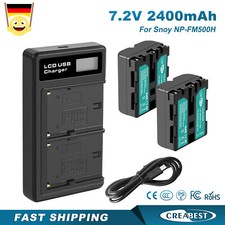 2x NP-FM500H Akku Für Sony Alpha DSLR/SLT A58 A57 A68 A500 A100 A200 &Ladegerät