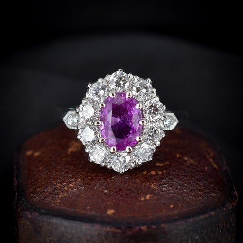 Rosa saphir und diamant oval - rosa,