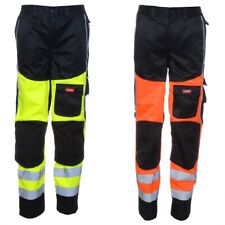 hochwertige Warnschutzhose Warnhose Bundhose Gelb / Orange Größe 46 - 64 wählbar