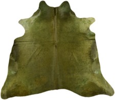 KUHFELL STIERFELL GRÜN GEFÄRBT CA. 210 x 190  cm FELL TEPPICH