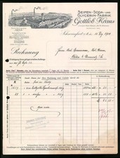 Rechnung Schweinfurt 1914, Seifen-Soda und Glycerin-Fabrik Gottlob Kraus, Werks 