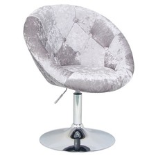 B-Ware SVITA HAVANNA Sessel Lounge Club-Sessel Bar Drehsessel Retro Samt Silber