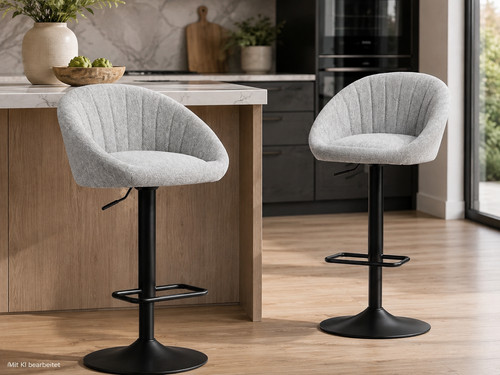 Barhocker 2er set grau - barhocker,