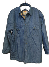 Jeans Bluse Hemd Jacke gefüttert  Vintage Retro  mit Logo Jeansarbeitsjacke