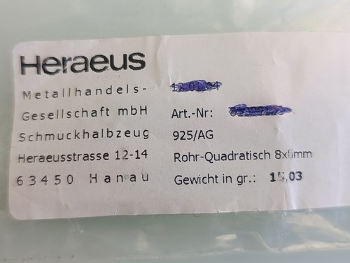 Quadratisches silberrohr - quadratisches,