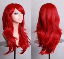 Cosplay Gelockt  Haar Wig Perücke 70cm Halloween Karneval modell DE
