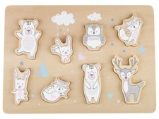 Playtive Formenpuzzle Holz Steckspiel Tiere Feinmotorik Fantasie ab 2 Jahre