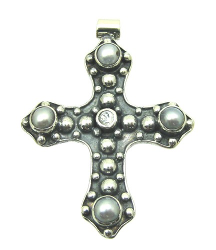 Anhänger kreuz mit topas und - mit,