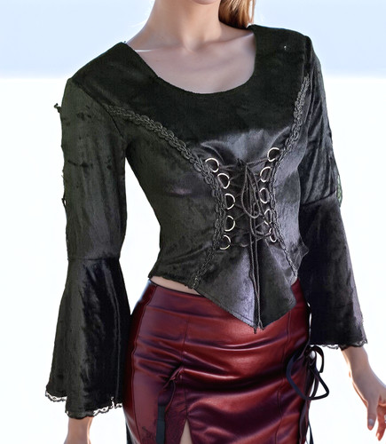 Samtbluse miederbluse gothic - ,