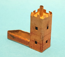 Uralt Märklin Blechburg Größe 1,5 x 1,5 x 4 x 4cm für Bergeinschnitt Selten