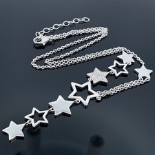 COLLIER AUS 925/- SILBER RHODINIERT MIT ZIRKONIA SCHMUCKJAGD