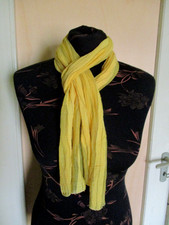 Schal Halstuch Schultertuch gelb mit Lurex Stola Umschlagtuch