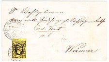 Sachsen Brief Nr. 6 Nummernstempel 3 Dresden Neustadt mit Eckwinkel + Oberrand!