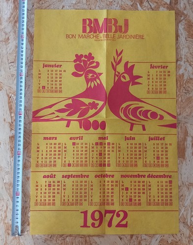 Werbetuch kalender 1972 - werbetuch,