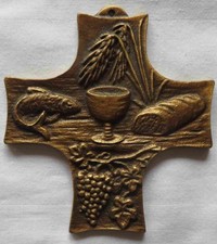 Alte Kommunionskreuz Bronze
