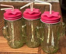 3x Kaktus Einmachglas Becher