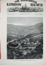 Alter antiker Druck Krieg 1877