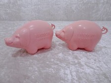 Lx6uF5 - 2 x Eduscho Kaffee Sparschwein - Rosa - Vintage - Reklame Werbung