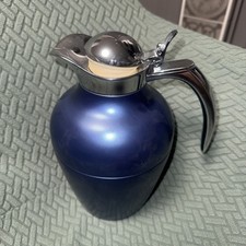 805/ Alfi 1 Liter  Thermoskanne Isolierkanne alt retro Vintage shabby blau