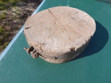 Hackklotz 40cm x 12 cm mit Eisenbeschlag antik