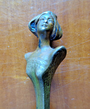 Jugendstil Büste Figur Petschaft Akt Nude Art Nouveau Bronze Sculptur Valbi