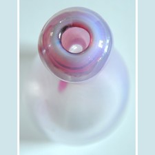Eisch wunderschöne Studio Glas Kunst Vase 1979 25,5 cm hoch farbig ua rosa pink