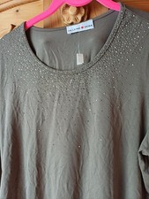 Damenshirt von Helena Vera, Gr. 42, Oliv, NEU