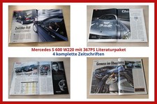 Mercedes S 600 W220 mit 367PS Literaturpaket - 4 komplette Zeitschriften