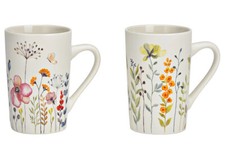 Kaffeebecher Tasse Blumen (36889w) 385 ml Kaffeetasse