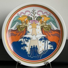 Arzberg Weihnachtsteller 1978 Åke Arenhill – Engel, Taube, Golddekor, 23,8 cm