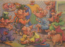 DDR Original Annaberger Puzzle, Schweinchenmodenschau, 200 Teile, OVP RAR!