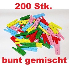 200 Mini Wäscheklammern Holz Deko Klammern Geschenk Bastelbedarf Miniklammern