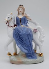Porzellan Figur Mädchen auf Pferd PMI