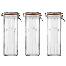 3 Stück Kilner Glas groß 2,2L Trockenfutter Aufbewahrung Pasta Kanister luftdicht Deckel Glas