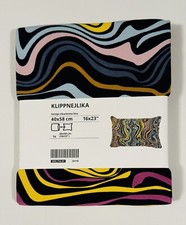 IKEA Klippnejlika Kissenbezug dunkelblau bunt Kissenhülle 40x58cm 005.714.91 NEU