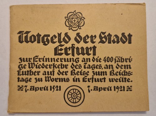 Notgeld der stadt erfurt - notgeld,