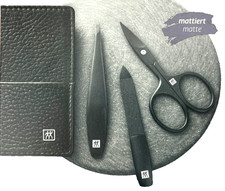 ZWILLING Maniküre-Set 3 teilig Echtleder Stecketui Reiseset Nagelschere Feile