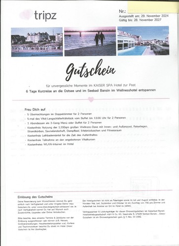 Reisegutschein ostsee tage - 6,